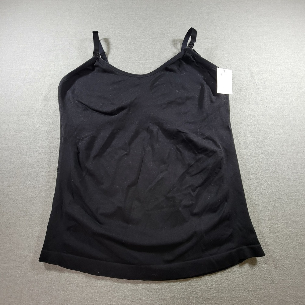 Gillian O'Malley Nursing Tank Women XXL Black‎ New Seamless Clip Down Cami